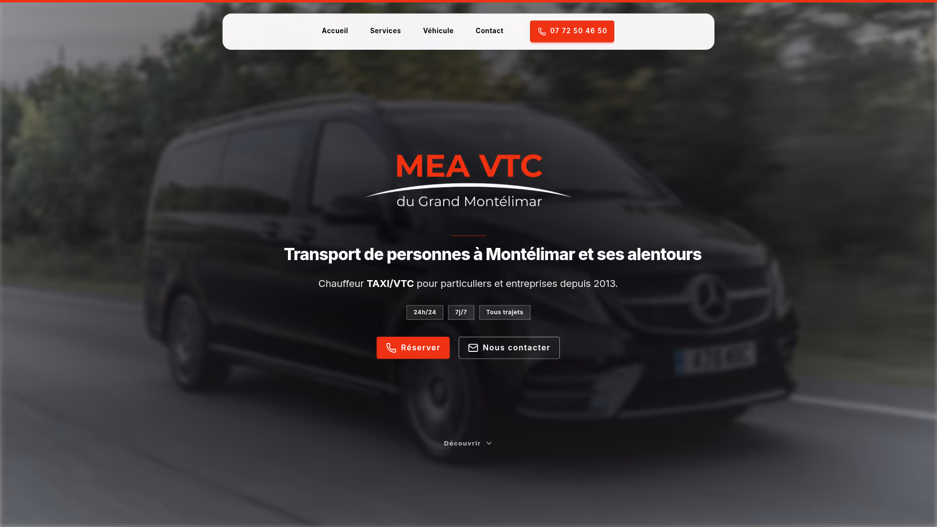 Aperçu du site MEA VTC
