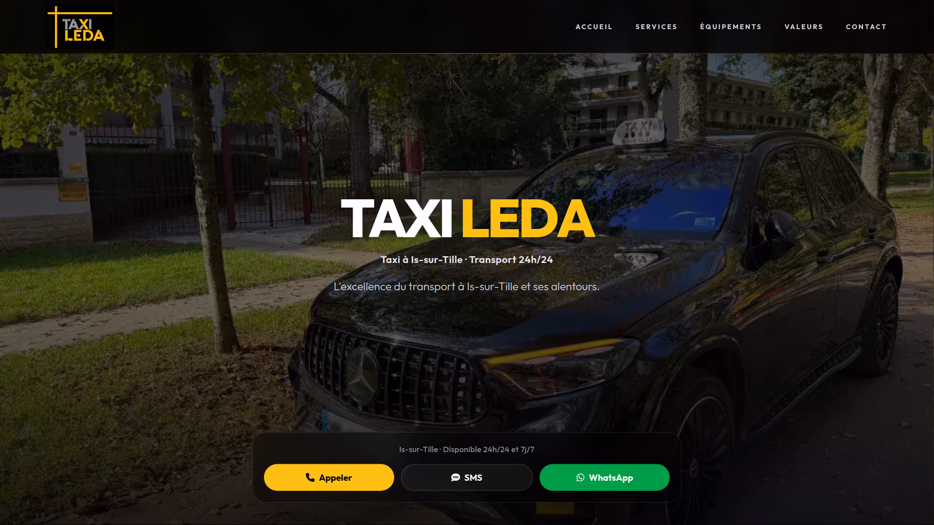Aperçu du site Taxi Leda